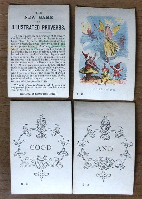 ILLUSTRATED PROVERBS 1st Series Card Game by Jaques & Son c1880.